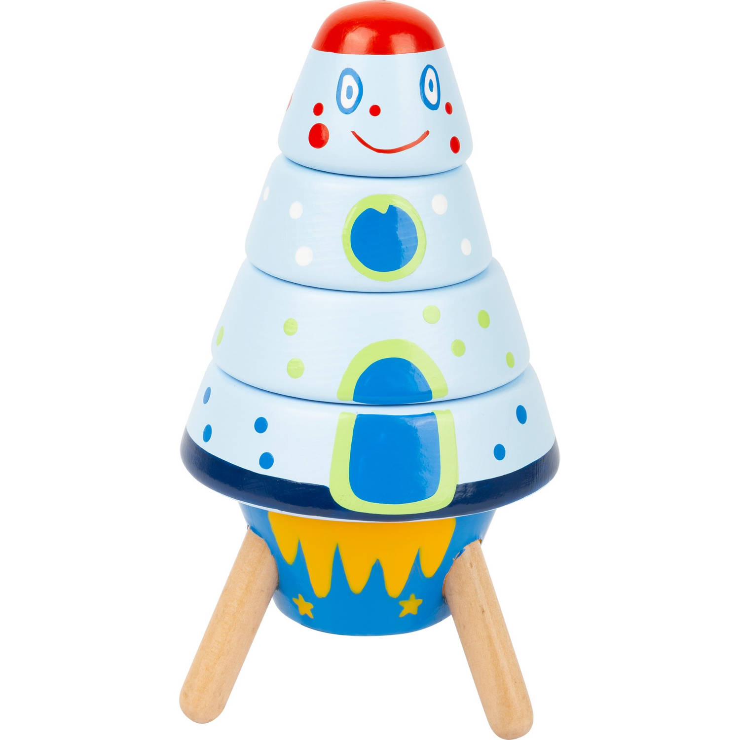 Small Foot Stapelraket Space Hout Junior 15 Cm 5-delig