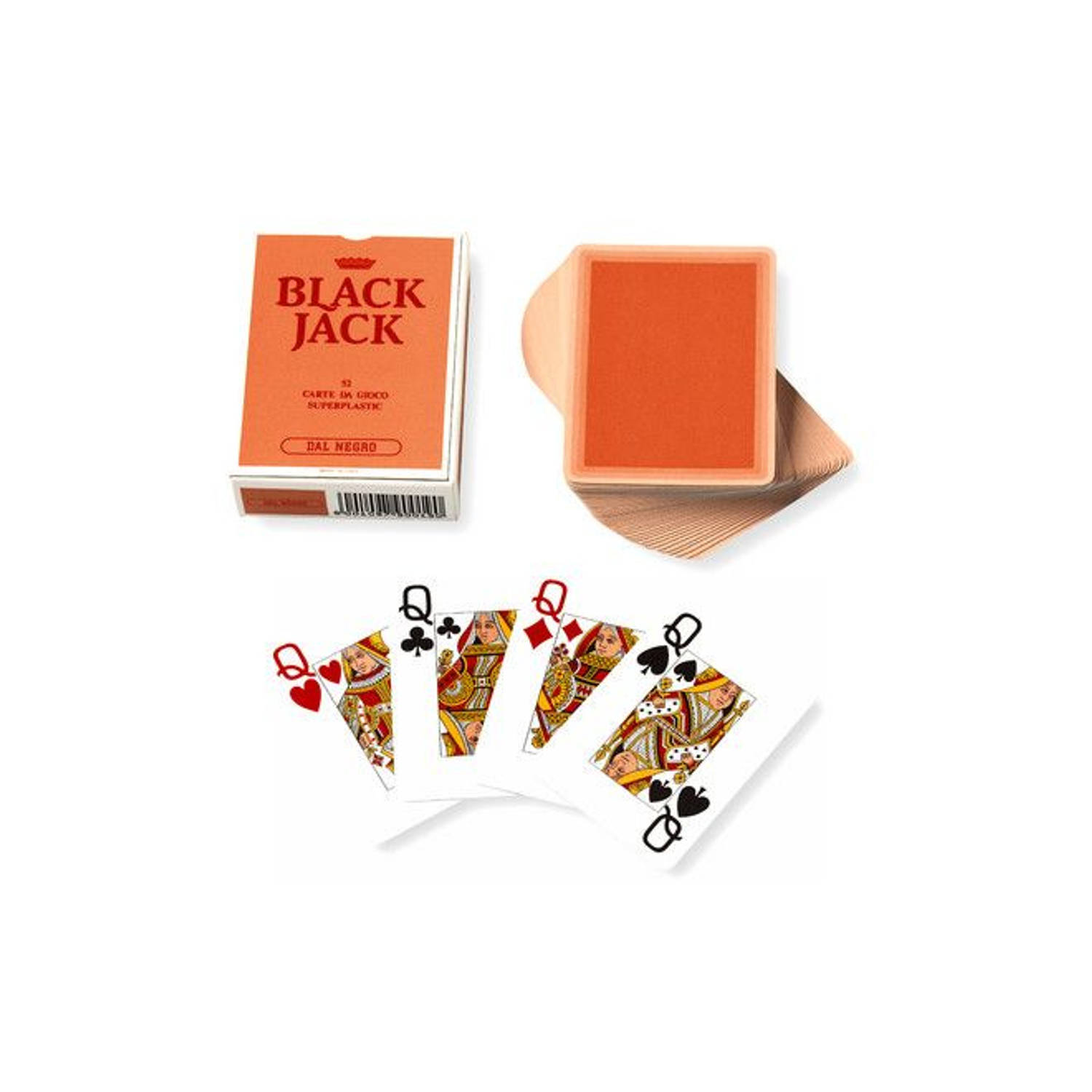 Dal Negro Speelkaarten Black Jack 6,3 X 8,8 Cm Karton Oranje