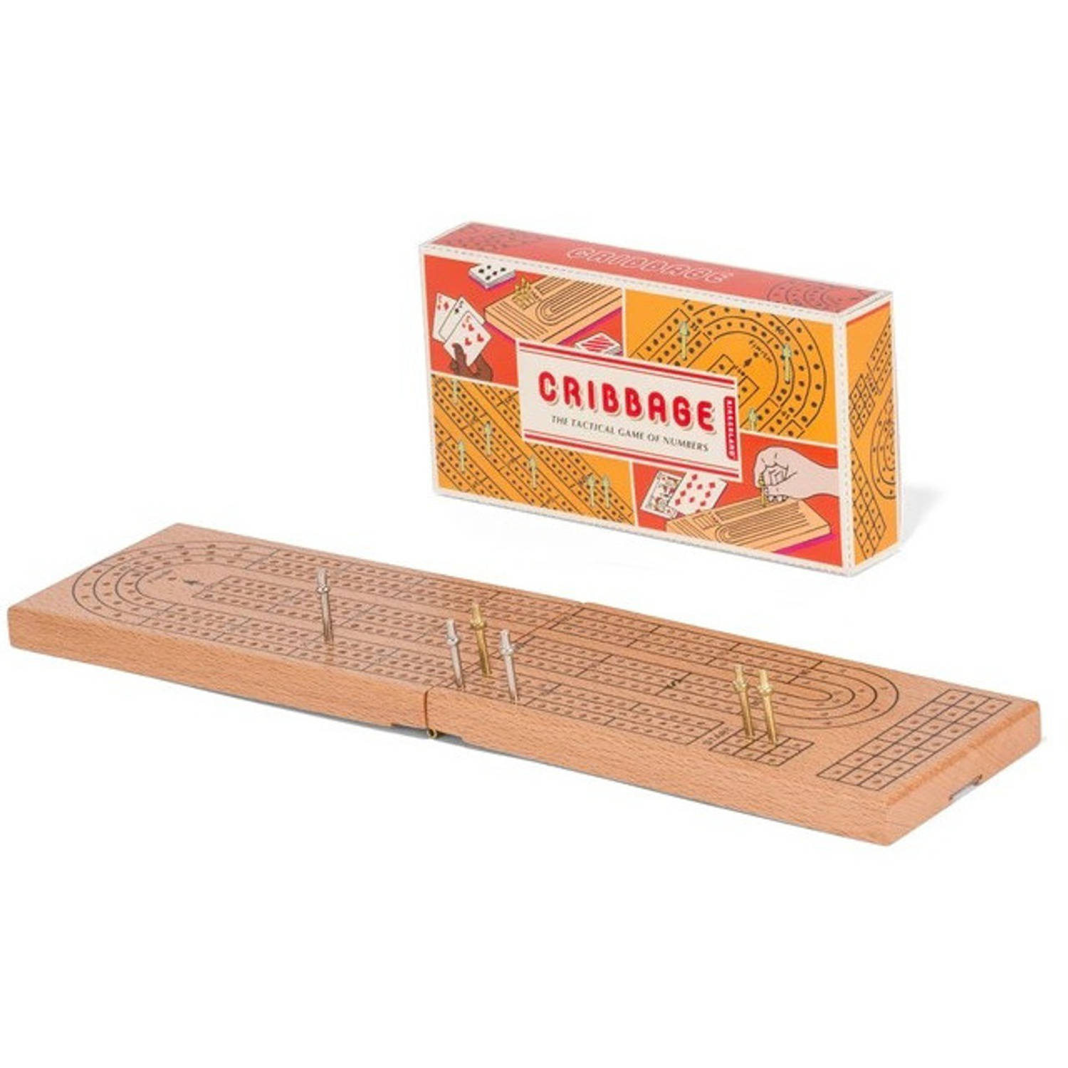 Kikkerland Bordspel Cribbage Hout/staal Naturel 7-delig