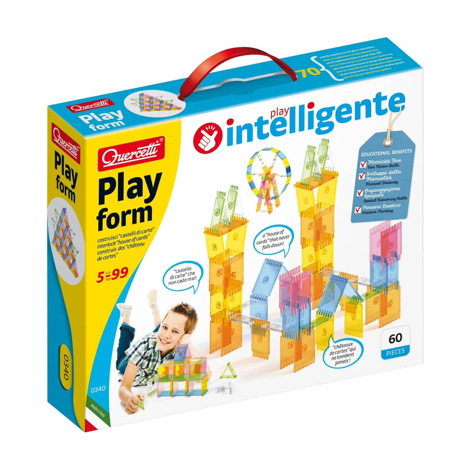 Quercetti Stapelspel Playform Junior 60-delig