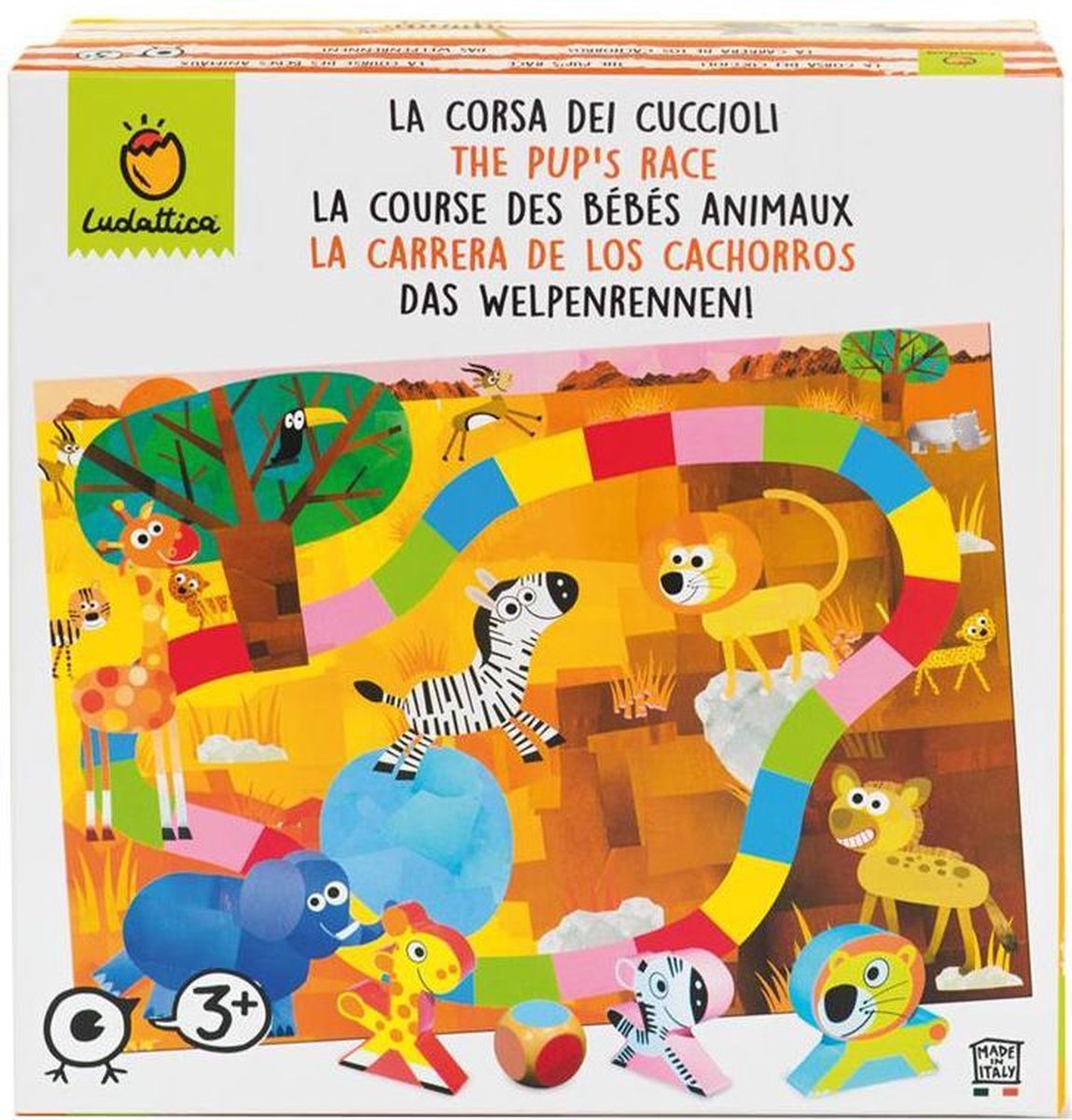 Ludattica Bordspel Baby Animal Race Junior 27,5 X 27,5 Cm