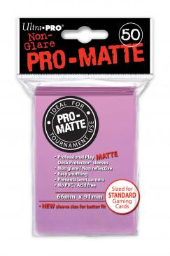 Ultra Pro-Matte Board Game Sleeves: Standard Pink (66x91mm) - 50 stuks