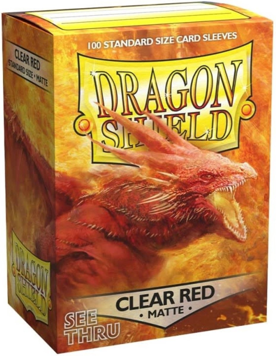 Dragon Shield Card Sleeves: Standard Matte Clear Red (63x88mm) - 100 stuks