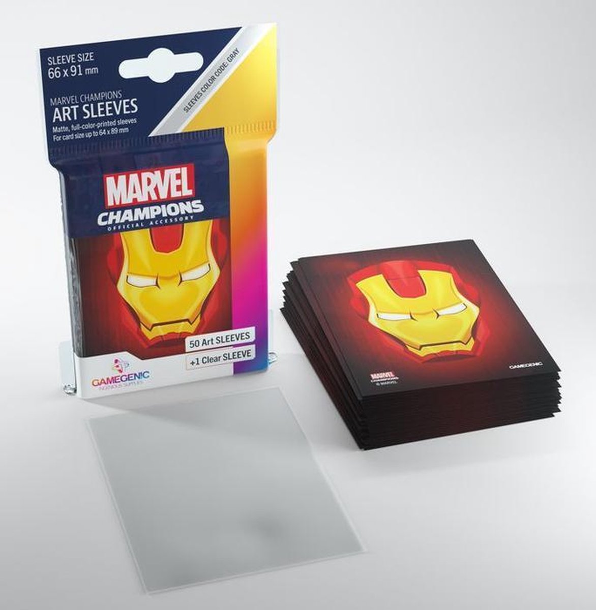 Gamegenic Marvel Champions Art Sleeves: Iron Man (66x91mm) - 50+1