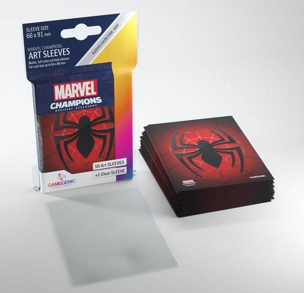 Gamegenic Marvel Champions Art Sleeves: Spider-Man (66x91mm) - 50+1