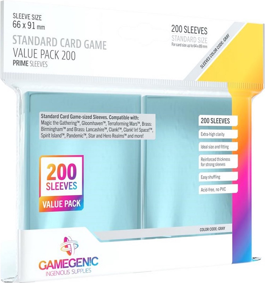 Gamegenic - Standard Prime Value Pack (200) - Grey