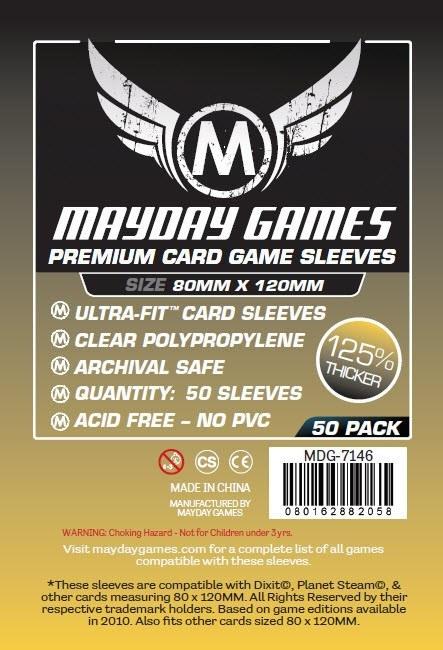 Mayday Card Sleeves (Premium): Magnum Gold Ultra Fit (80x120mm) - 50 stuks