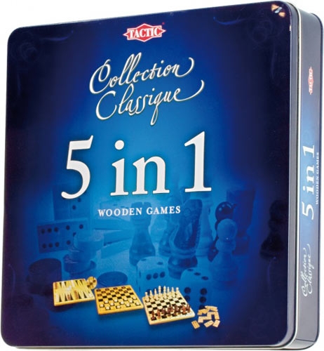 5 Spellen In 1 (Schaken - Dammen - Tic Tac Toe - Backgammon - Domino)