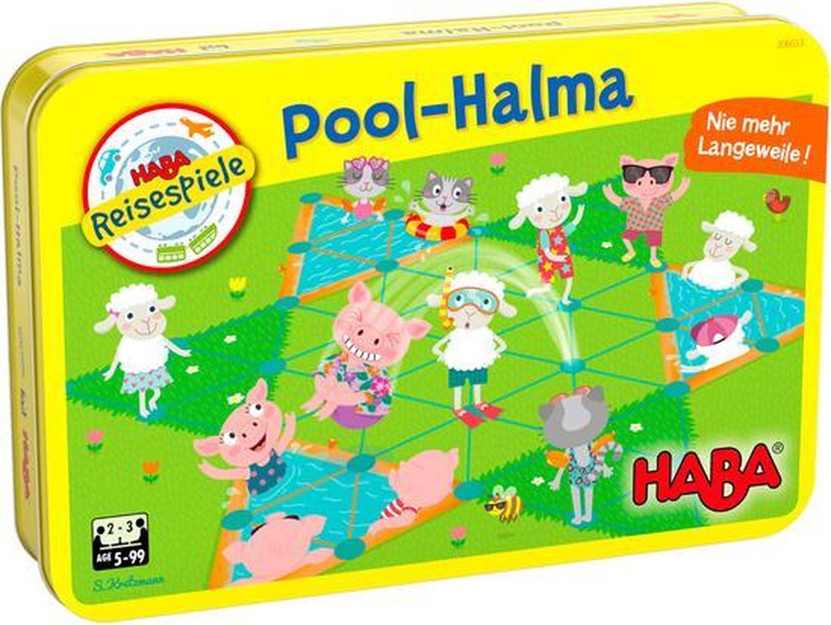 Haba Reisspel Zwembad Halma Junior Metaal (De)