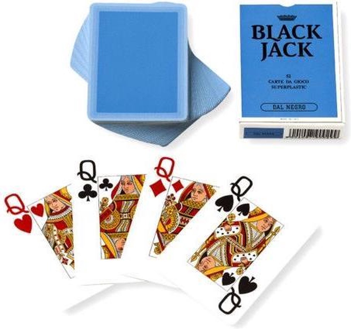 Dal Negro Speelkaarten Black Jack 6,3 X 8,8 Cm Karton Blauw