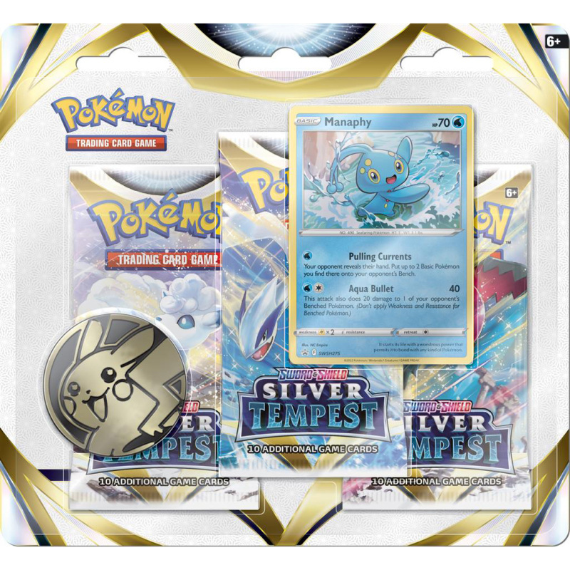 TCG Sword & Shield Silver Tempest 3-pack Blister