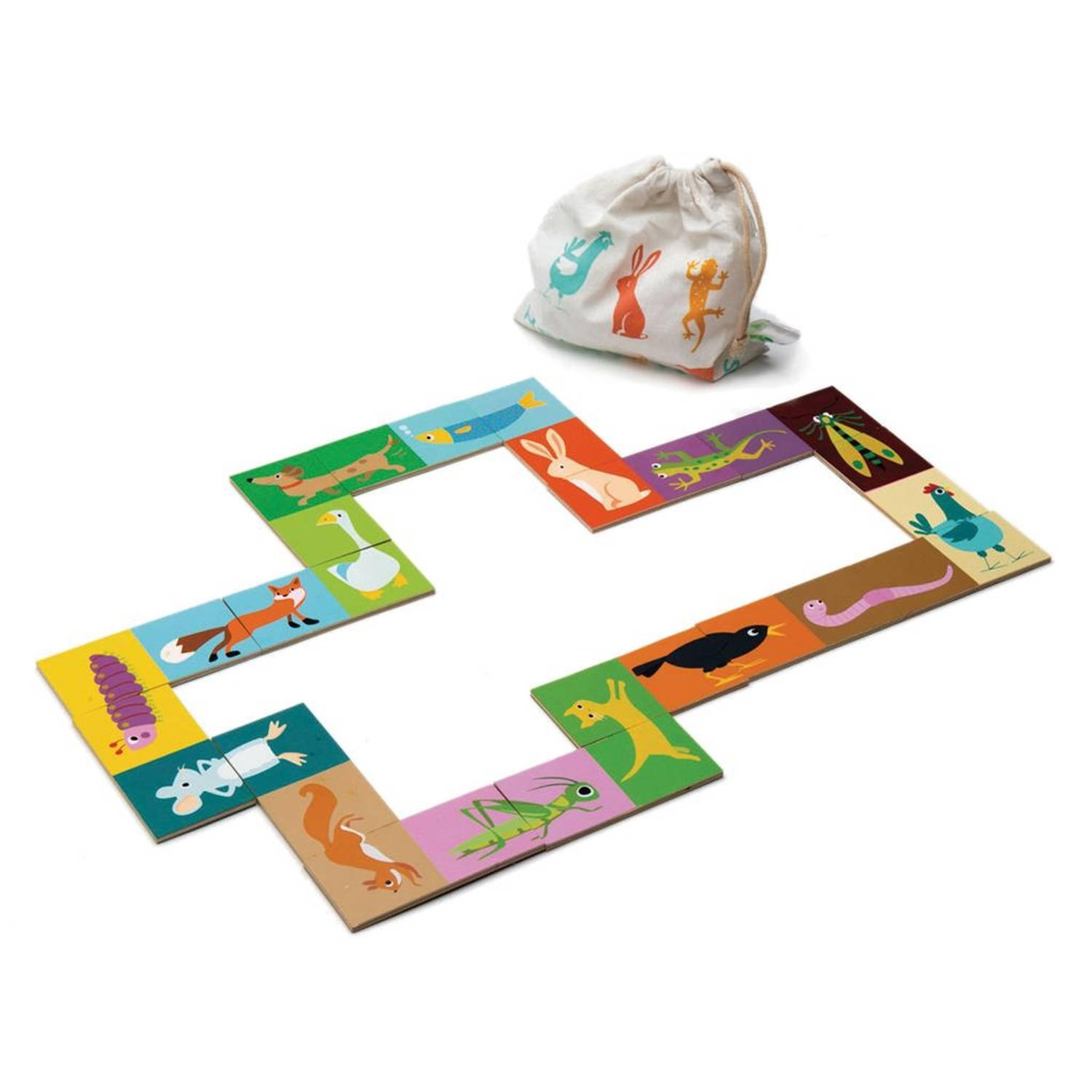 Tender Toys Domino Kop Een Staart Hout Junior 16-delig