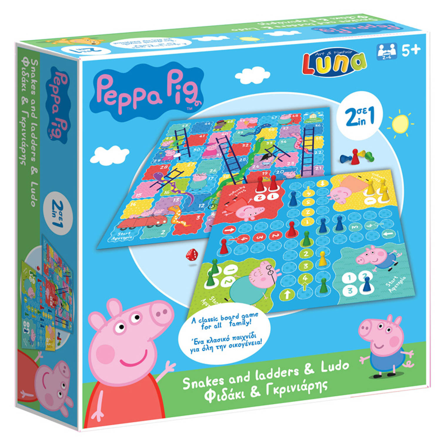 Peppa Pig Slangen en Ladders en Ludo Bordspel