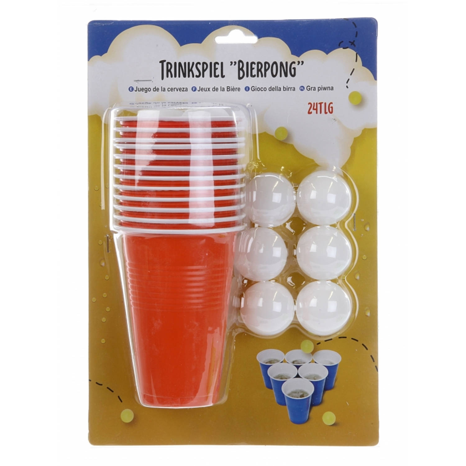 Beer Pong Set 24-delig - Herbruikbare Bekers