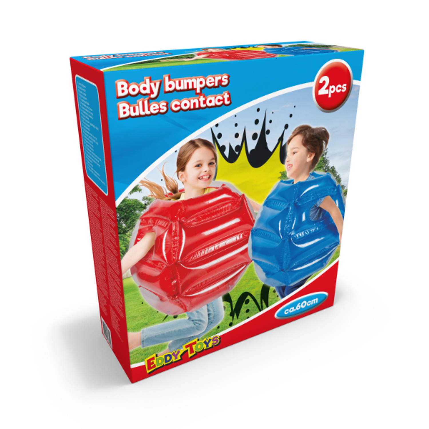 Eddy Toys Bodybumpers - 2 Stuks - Opblaasbaar - Rood En Blauw