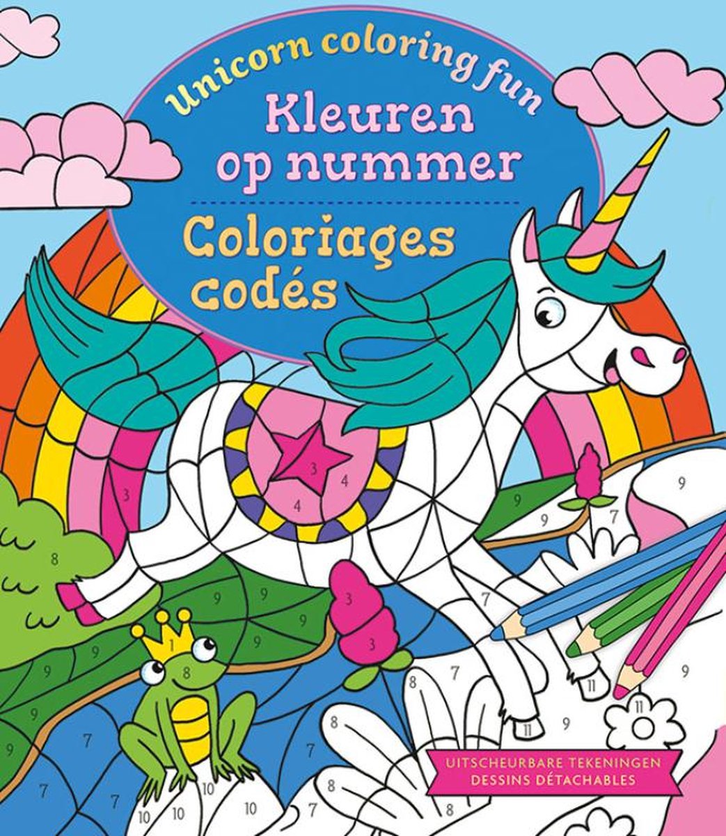 Unicorn coloring fun - kleuren op nummer / Unicorn coloring fun - coloriages codÃ©s