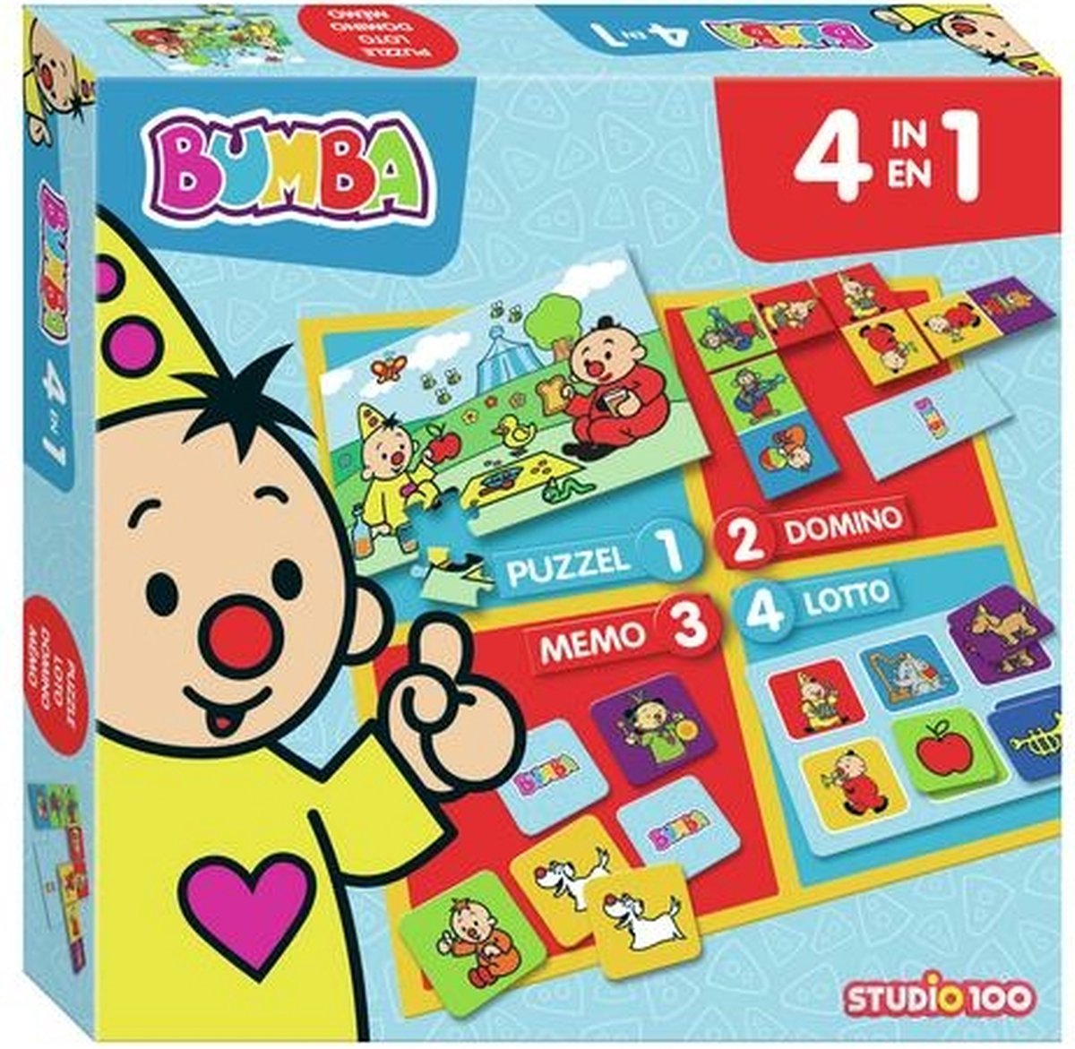 Bumba - 4-In-1 Spel (Memo,Domino,Puzzel,Blokpuzzel)