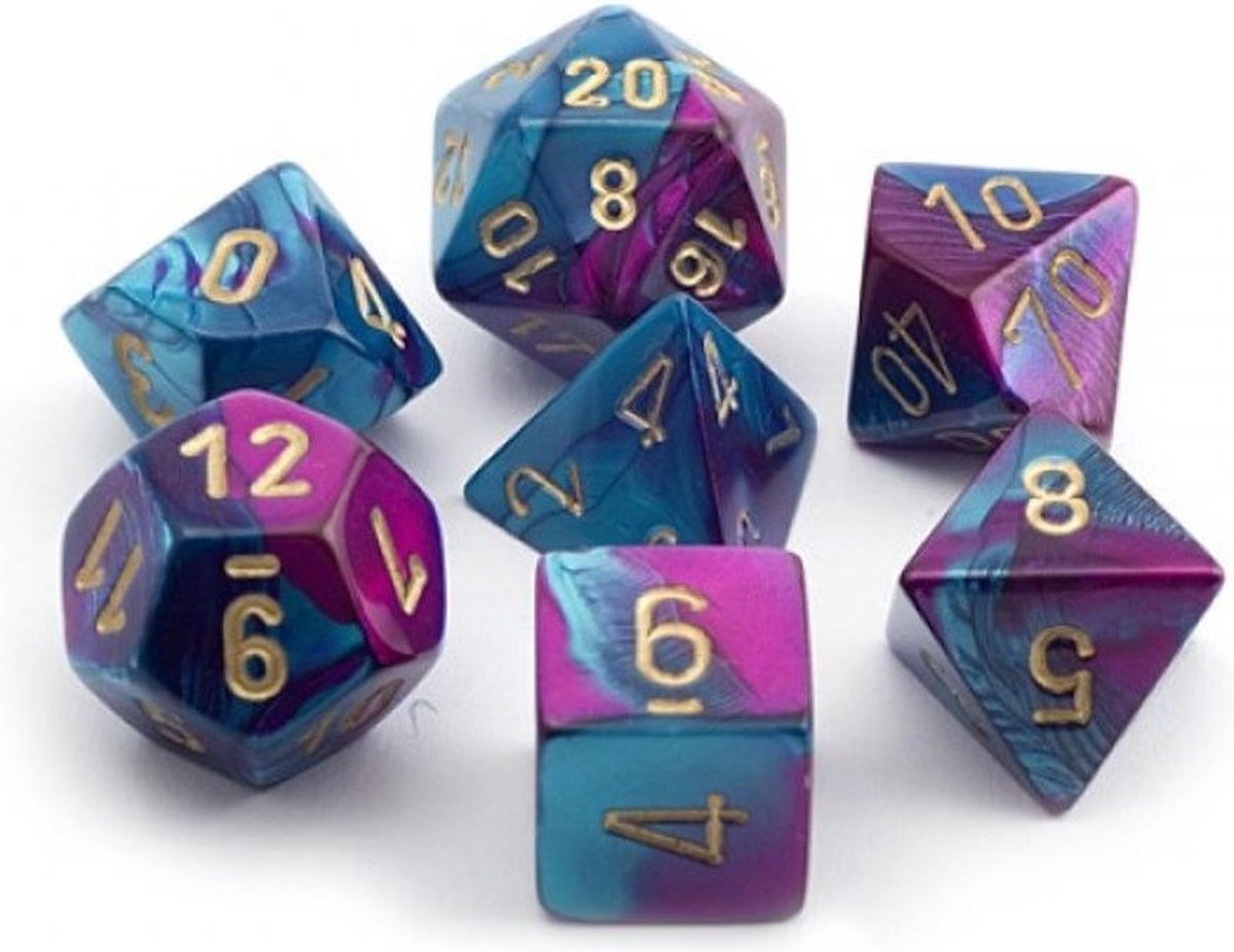 Gemini Blue-Purple/Gold Polydice (7)