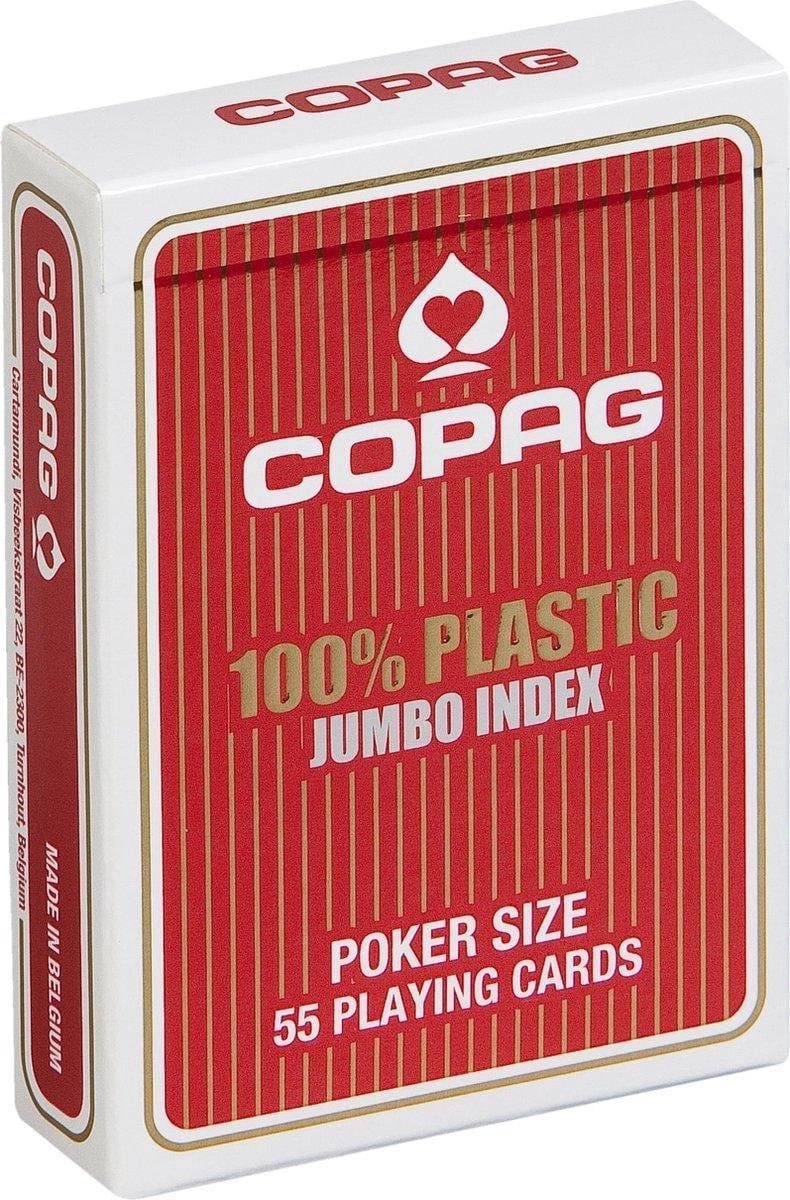 Copag 100% plastic Poker 4 pips index Rood