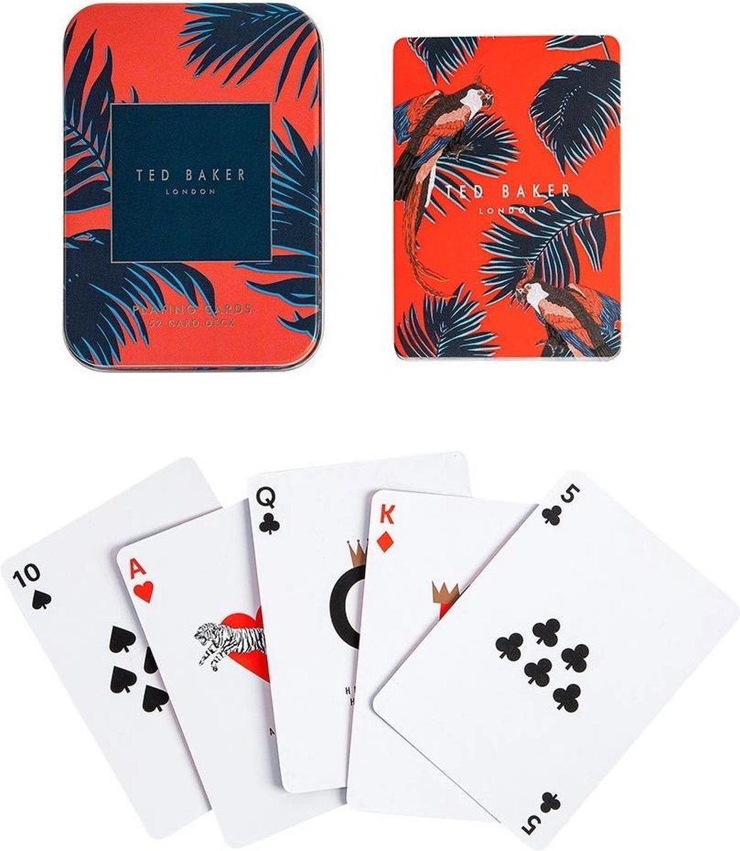 Wild & Wolf Speelkaarten Ted Baker Karton Rood/blauw