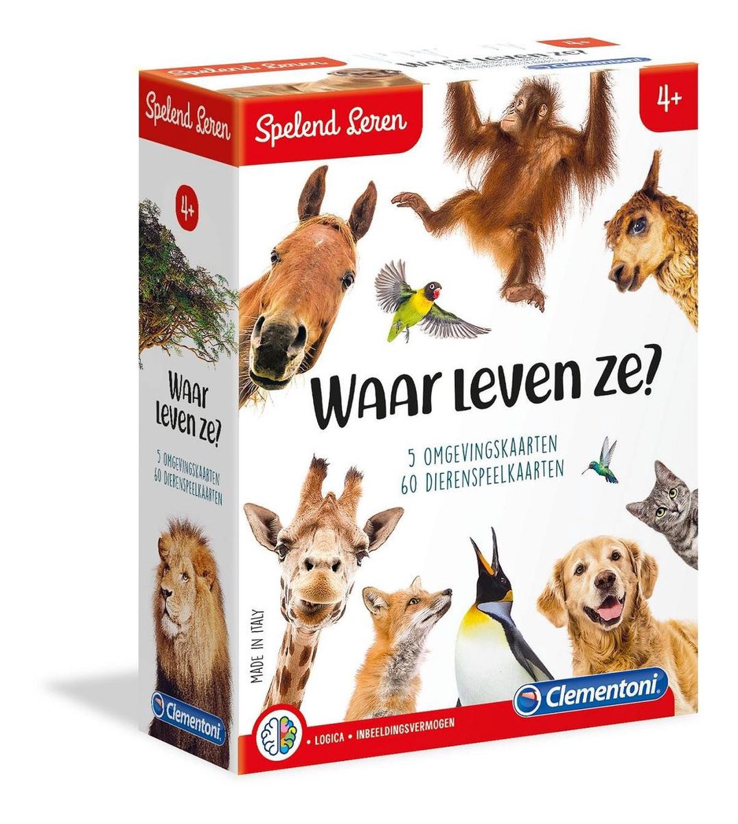 Clementoni Bordspel Waar Leven Ze? Junior 65-delig