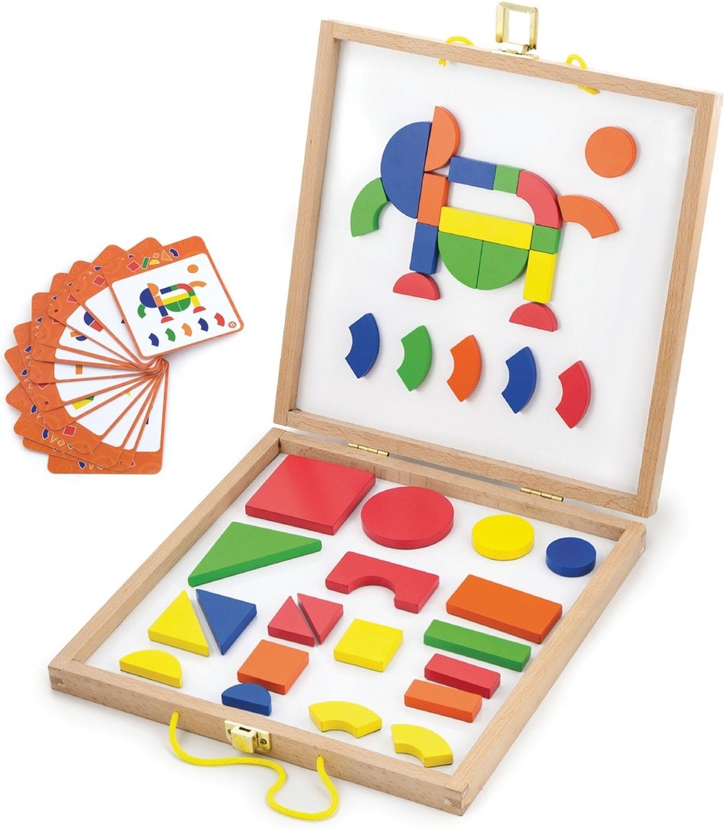 Viga Toys Magnetisch Vormenspel 55-delig Multicolor