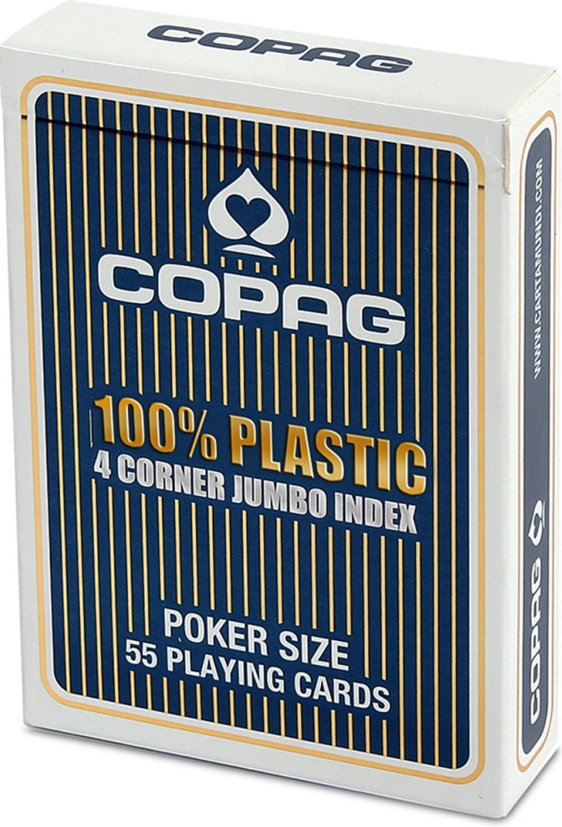 Copag 100% plastic Poker 4 pips index Blauw