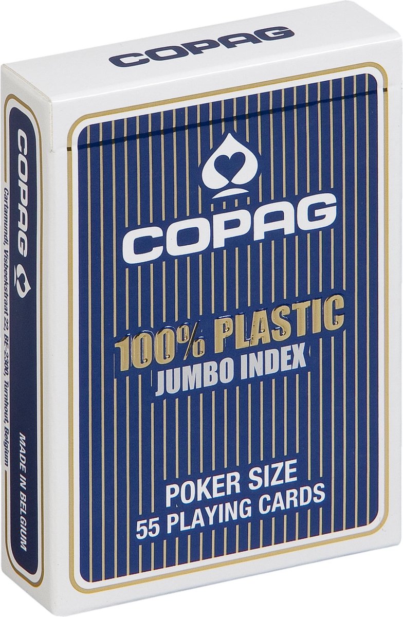 Playing Cards Blue Jumbo 100% Plastic (Copag 310)