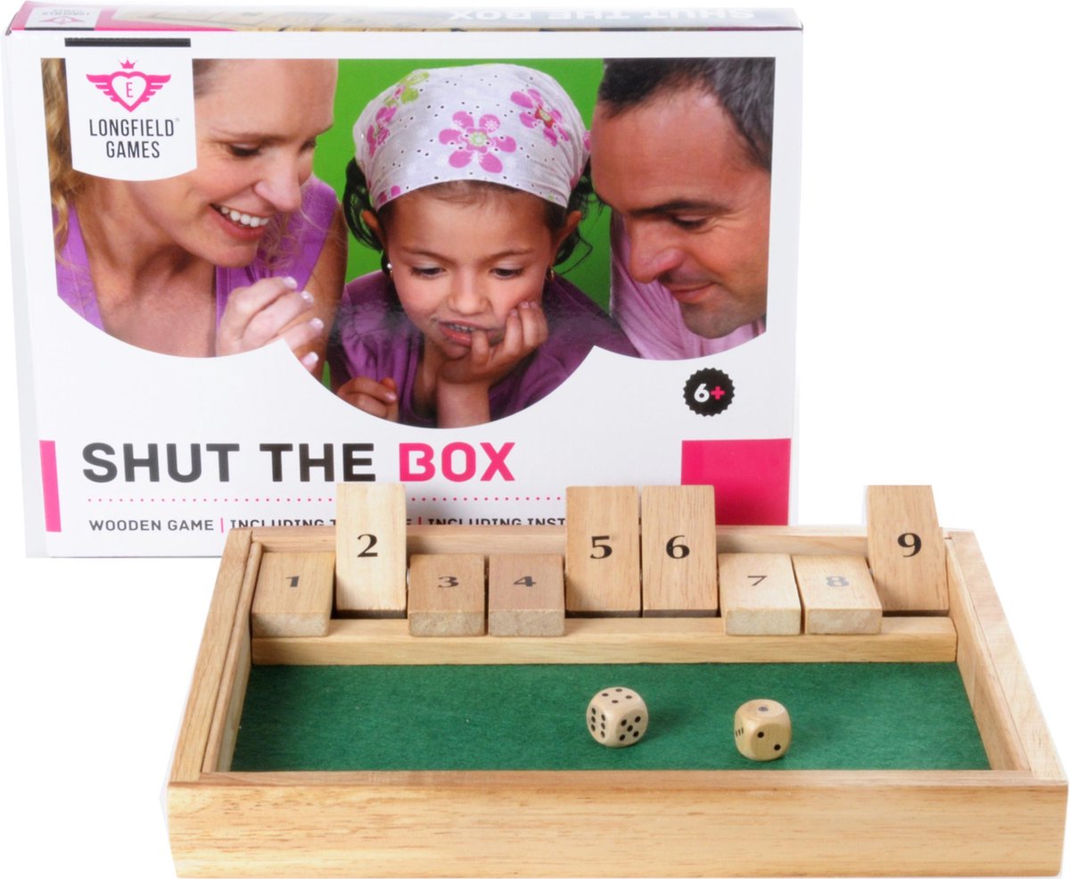 Longfield Shut The Box Spel - Klein - 28 X 20 X 4 Cm