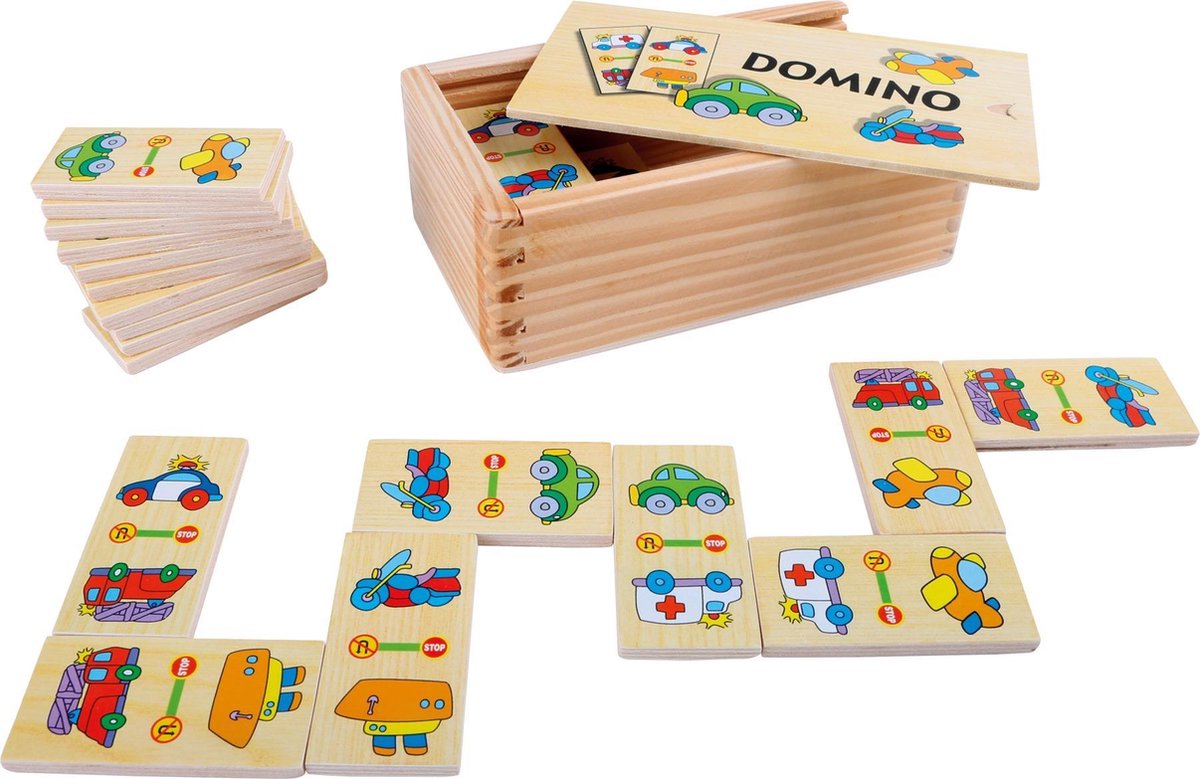 Small Foot Domino Voertuigen 28 Stenen