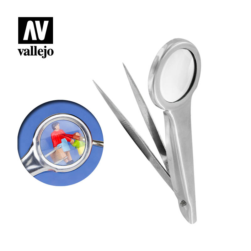 Tweezers with Magnifier (Vallejo)