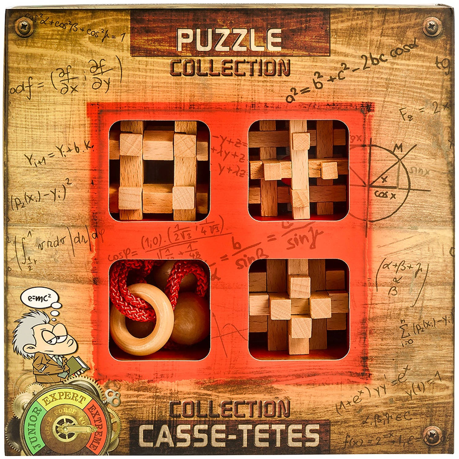 Eureka 3d Puzzle Breinbrekerset Extreme Wooden 4-delig Rood