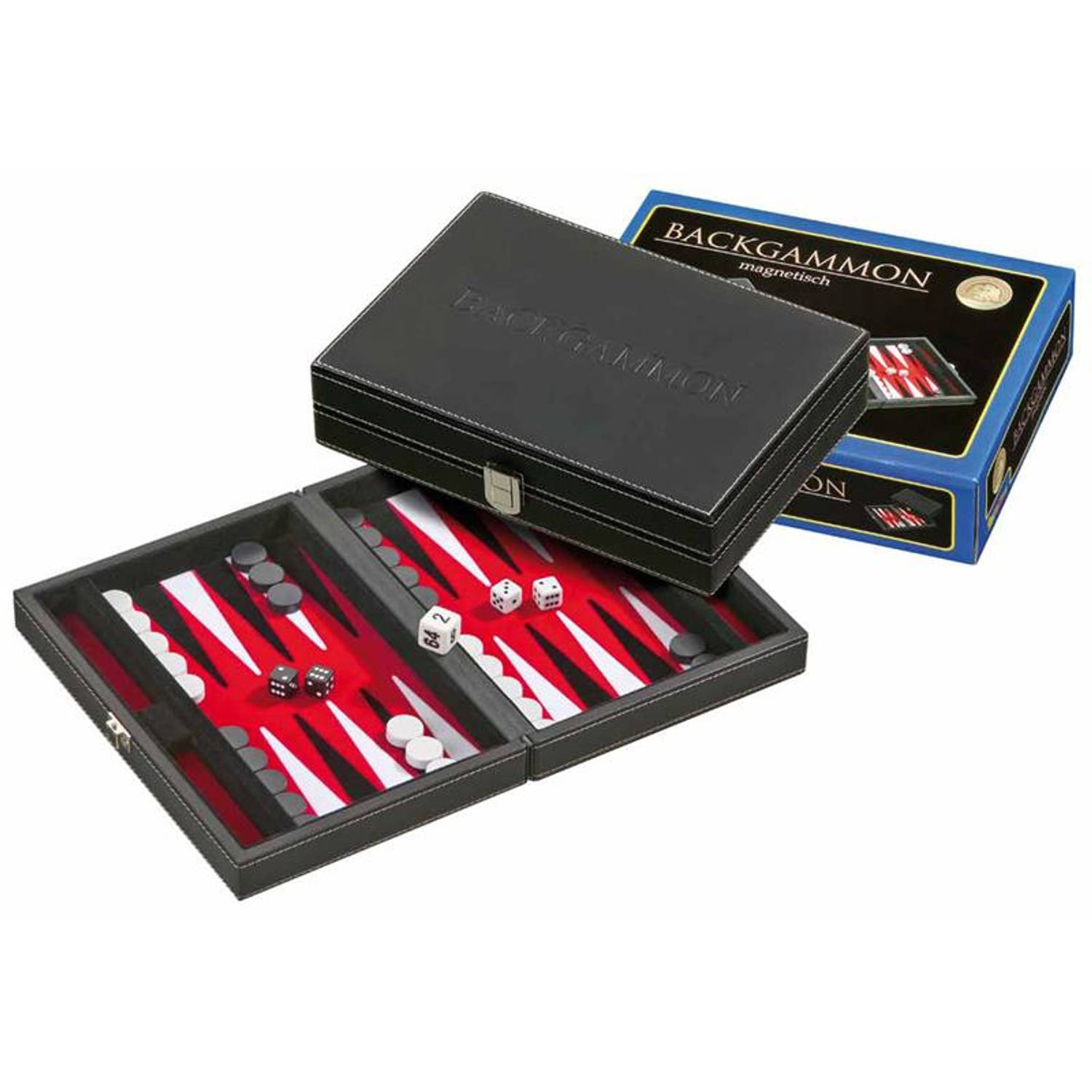 Philos Backgammon Tinos Klein Rood 23x16.5cm