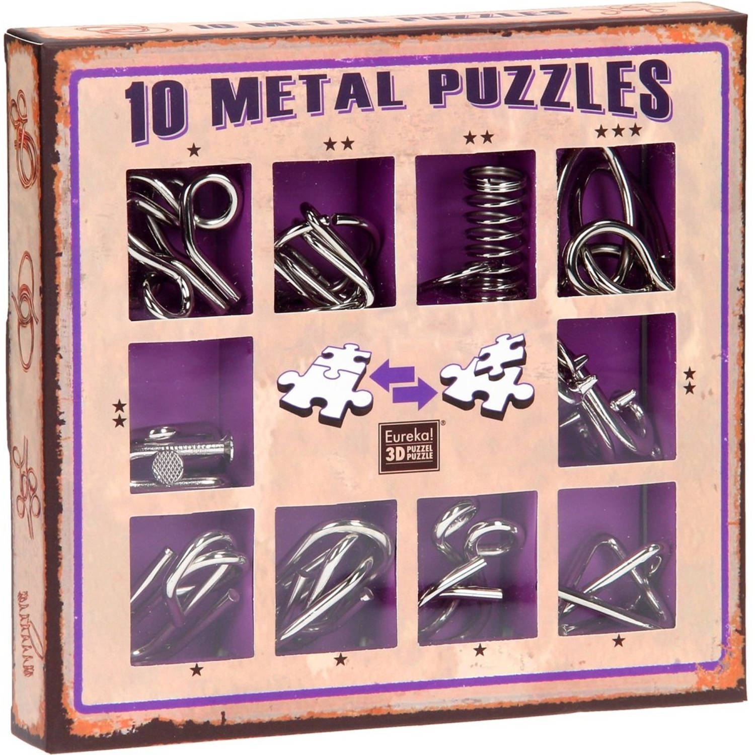 Eureka Metal Puzzle Set - 10 Metal Puzzles Set Purple (Only Available In Display 52473355)