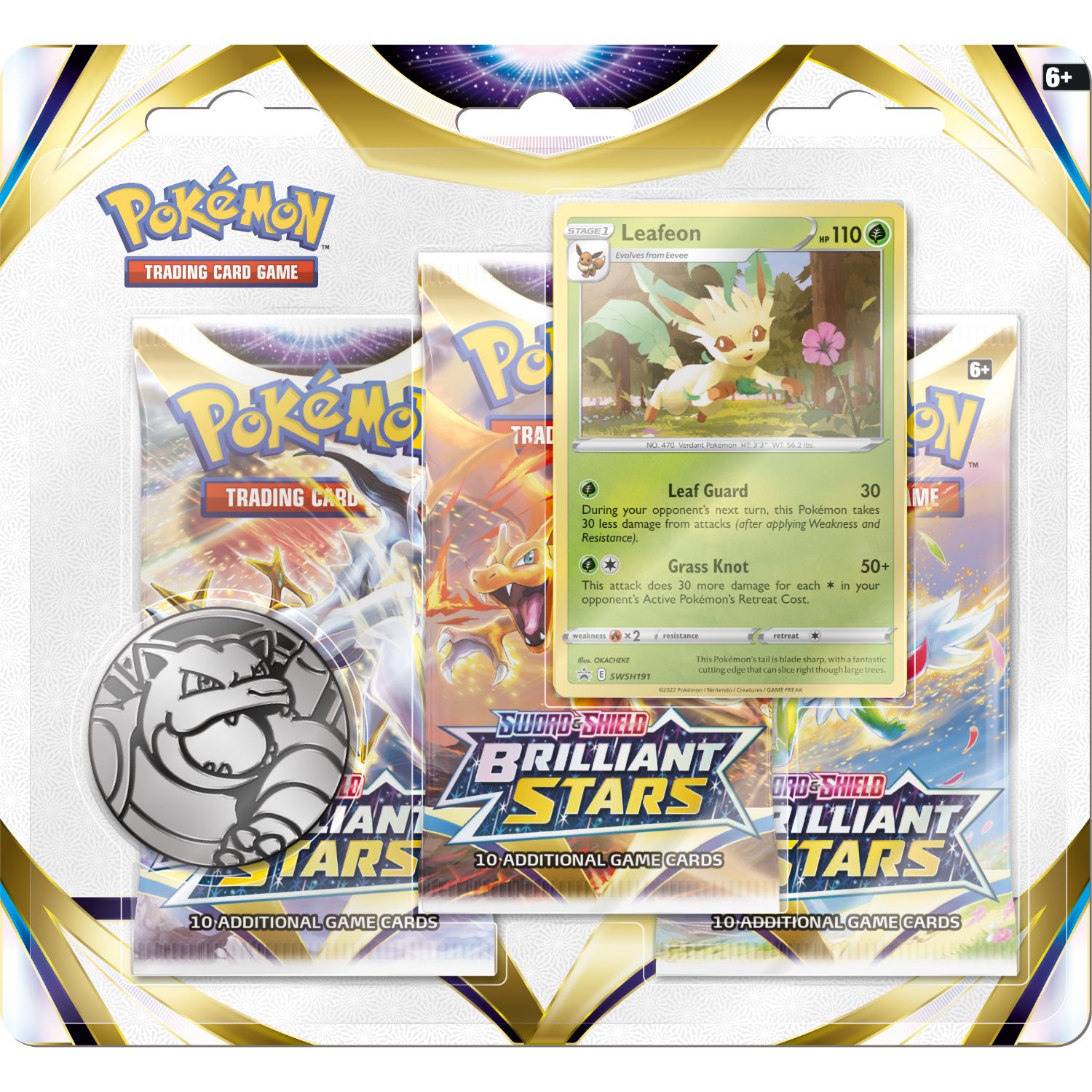 Pokémon TCG: Sword & Shield Brilliant Stars 3-Boosters: Glaceon