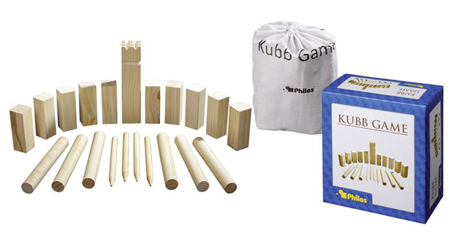 Philos Dennenhouten Kubb Spel Original 31x28cm