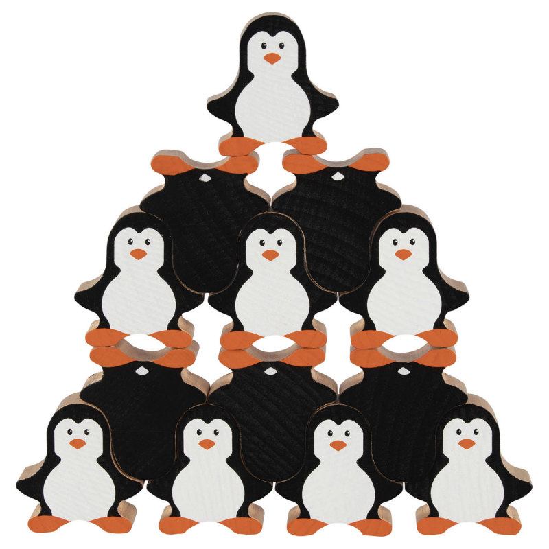 Houten Stapelspel Pinguin