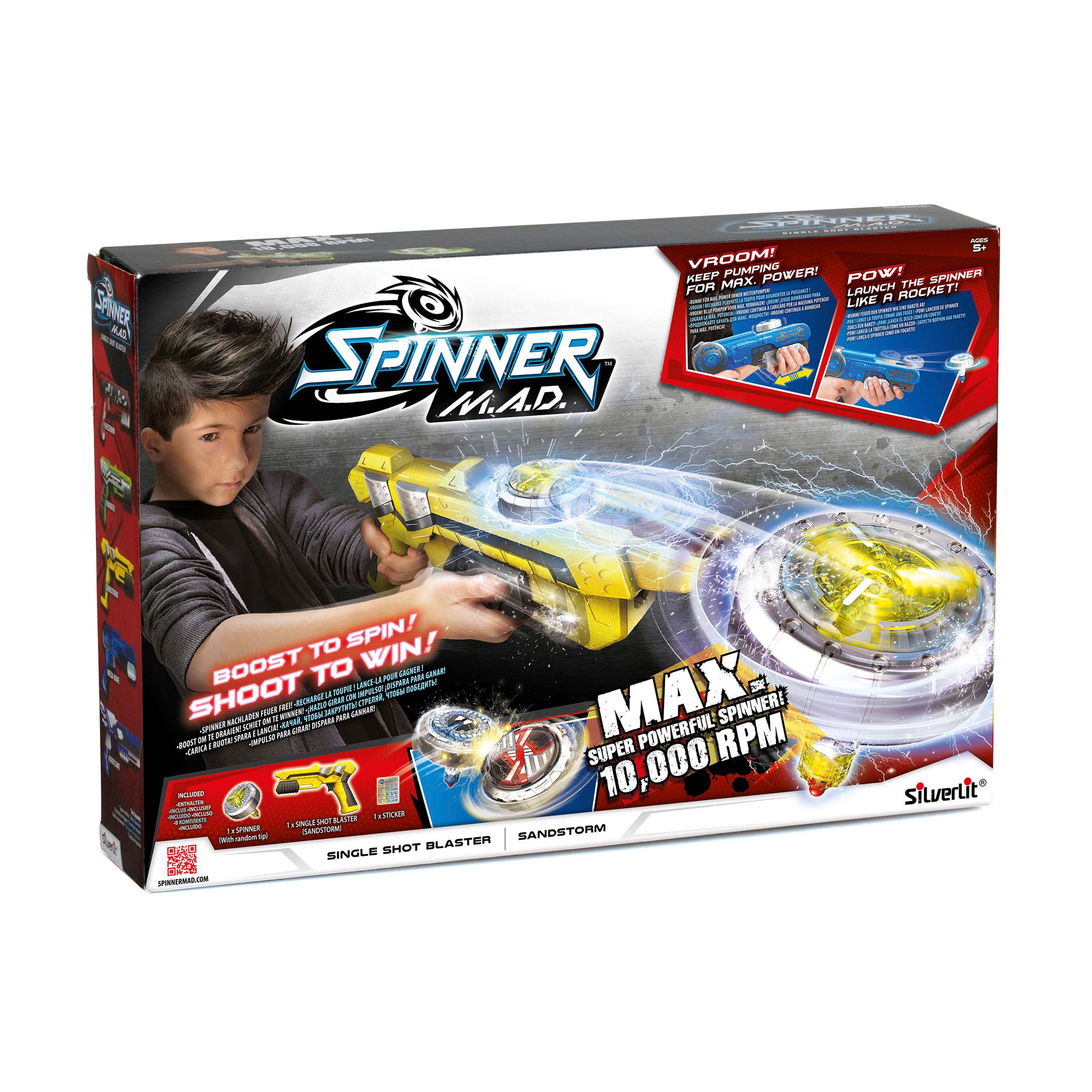 Spinner M.A.D. Single Shot Blaster - Geel