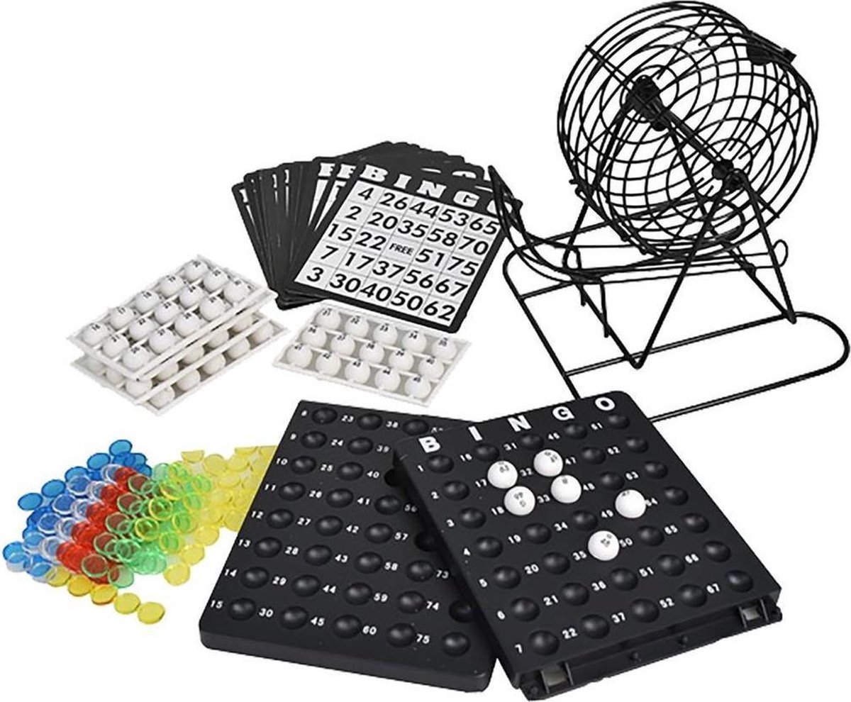 Bingo Spel Zwart/wit Complete Set 19 Cm Nummers 1-75 Met Molen En Bingokaarten - Kansspelen